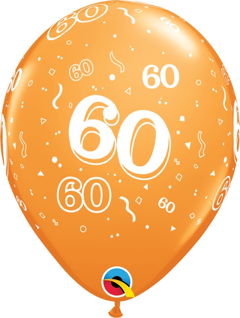 Qualatex Latexballon 60. Geburtstag verschiedene Farben Ø 30cm