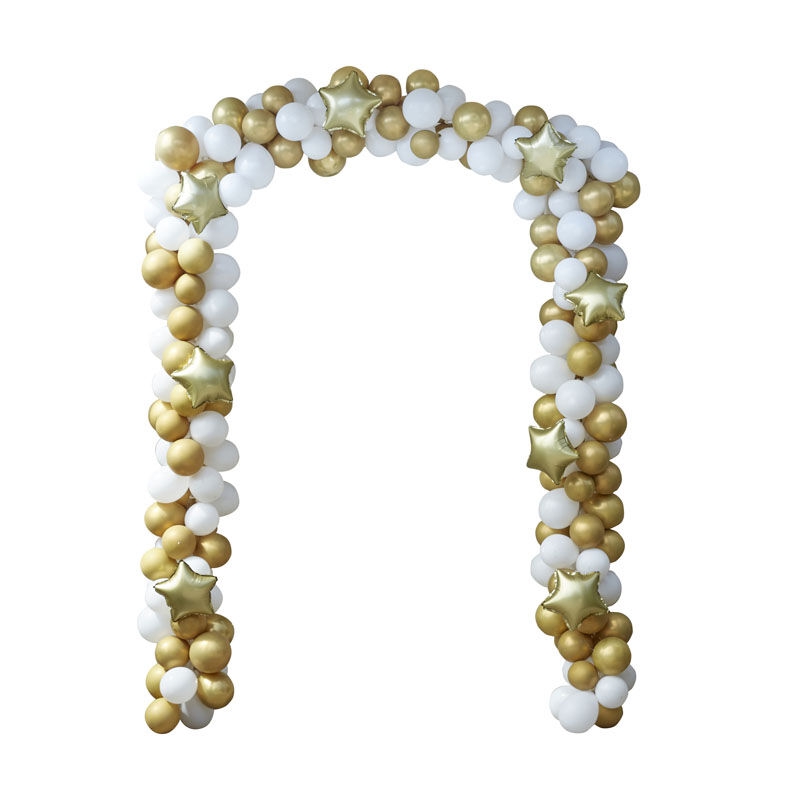DIY Ballongirlande für die Tür zum Selberbauen "Weihnachtssterne", Gold/Weiß DIY Ballongirlande für die Tür zum Selberbauen "Weihnachtssterne", Gold/Weiß