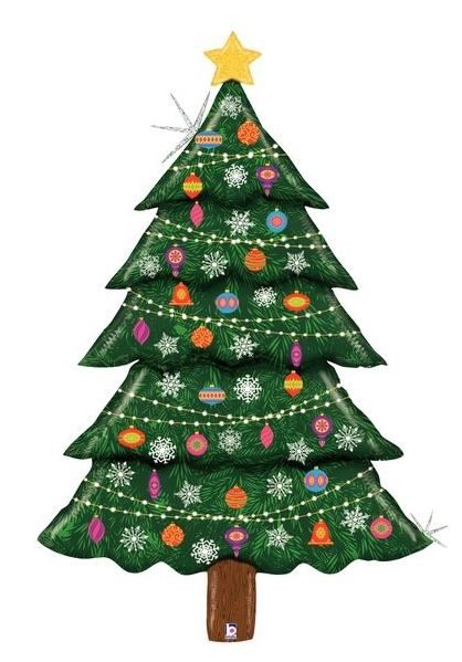 Folienballon glitzernder "Weihnachtsbaum" 152cm