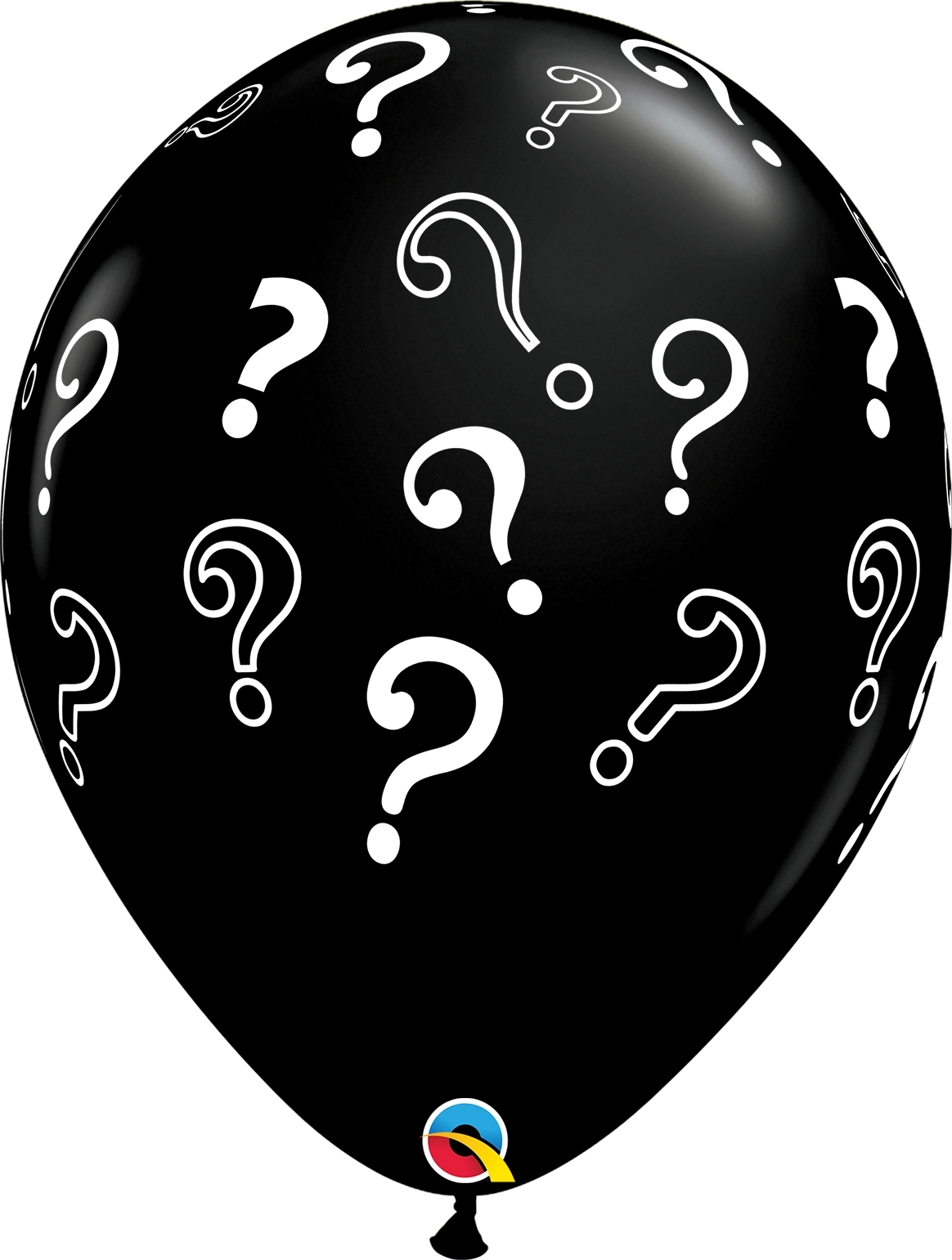 Qualatex Latexballon Gender Reveal Schwarz mit Fragezeichen (Question Marks) Ø 40cm Qualatex Latexballon Gender Reveal Schwarz mit Fragezeichen (Question Marks) Ø 40cm