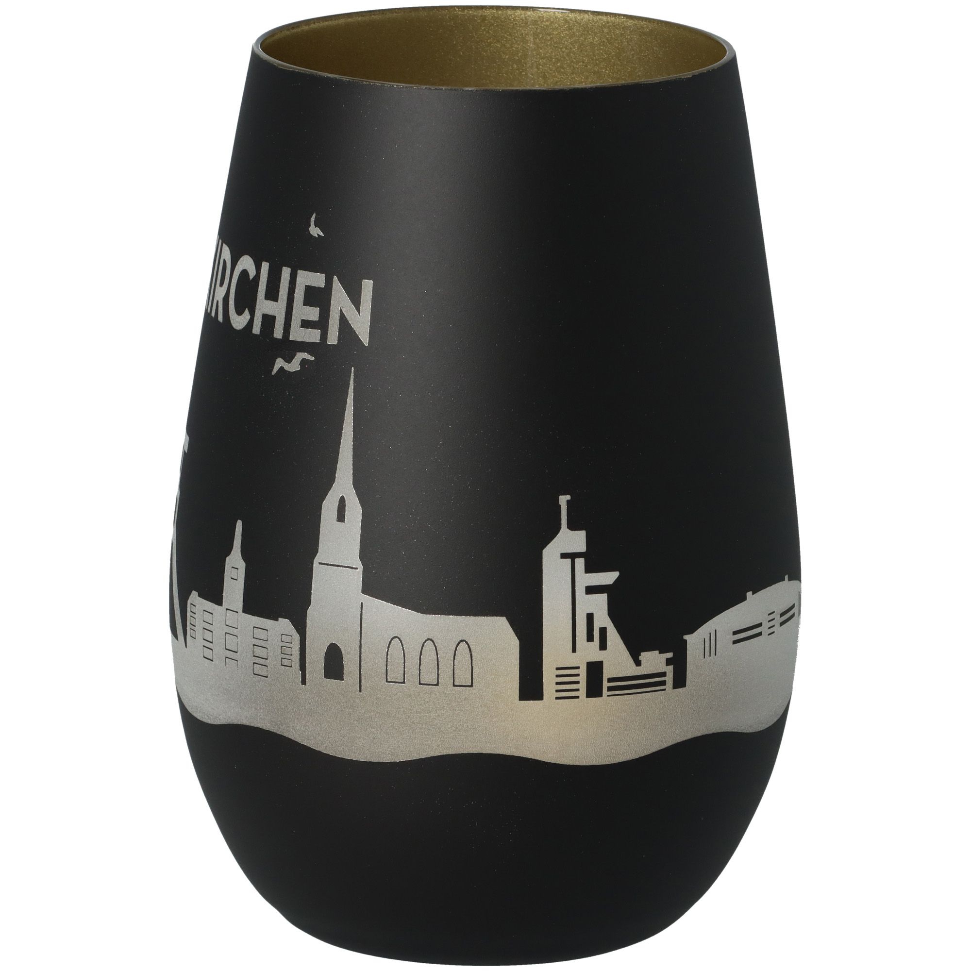 Windlicht Skyline Gelsenkirchen Schwarz/Gold Windlicht Skyline Gelsenkirchen Schwarz/Gold