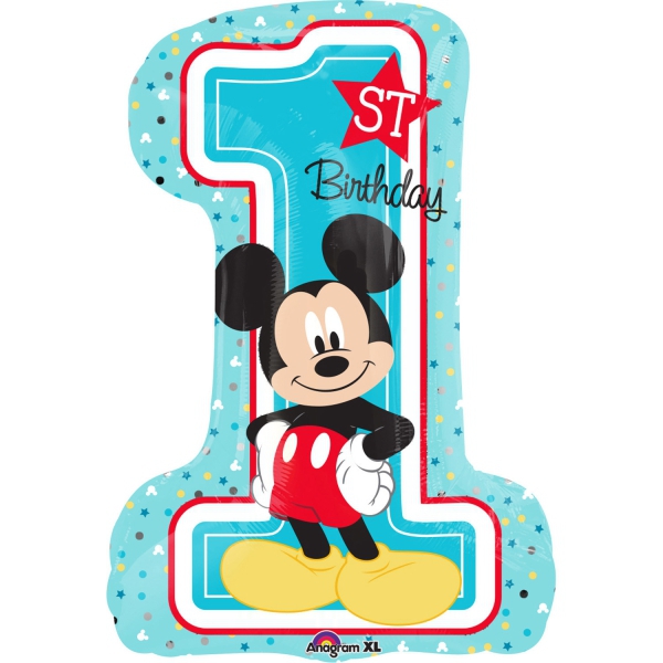 Folienballon Supershape Mickey 1st Birthday 48x71cm Folienballon Supershape Mickey 1st Birthday 48x71cm
