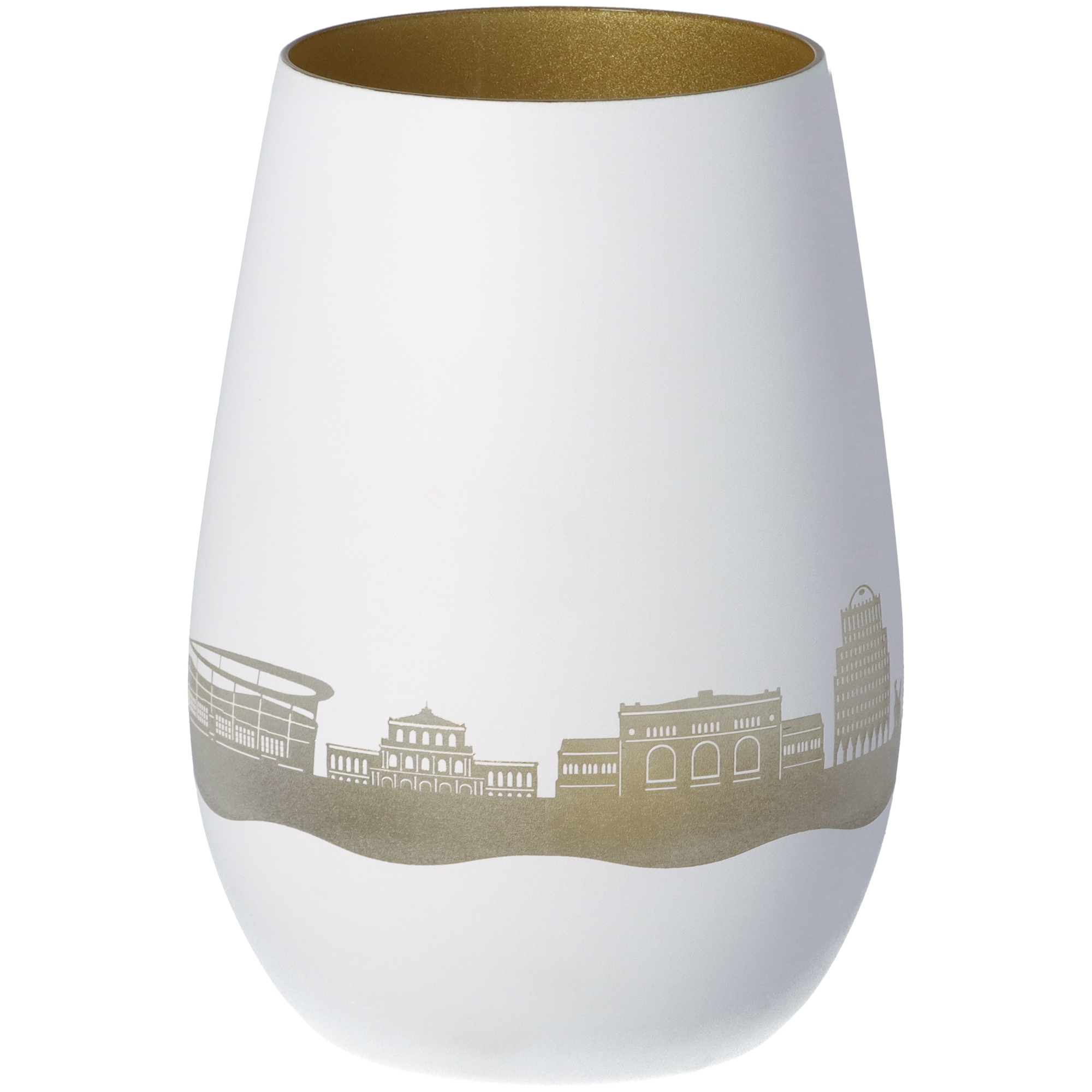 Windlicht Skyline Hannover Weiß/Gold Windlicht Skyline Hannover Weiß/Gold