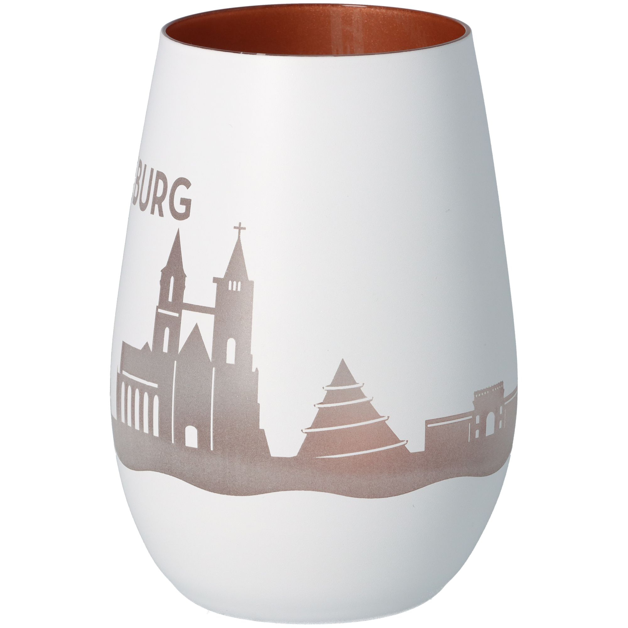 Windlicht Skyline Magdeburg Weiß/Bronze Windlicht Skyline Magdeburg Weiß/Bronze