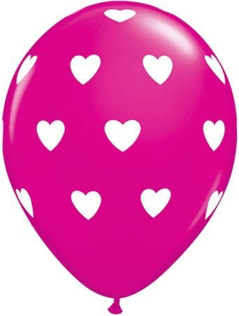 Qualatex Latexballon Big Hearts Assorted Pink & Wild Berry Ø 30cm Qualatex Latexballon Big Hearts Assorted Pink & Wild Berry Ø 30cm