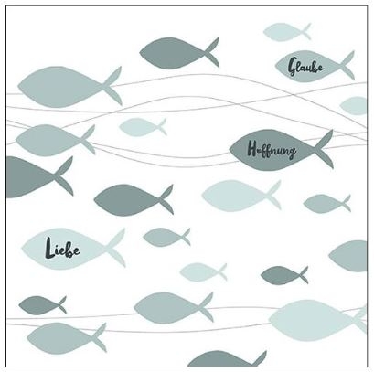 20 Servietten "Fische" Grüntöne 20 Servietten "Fische" Grüntöne