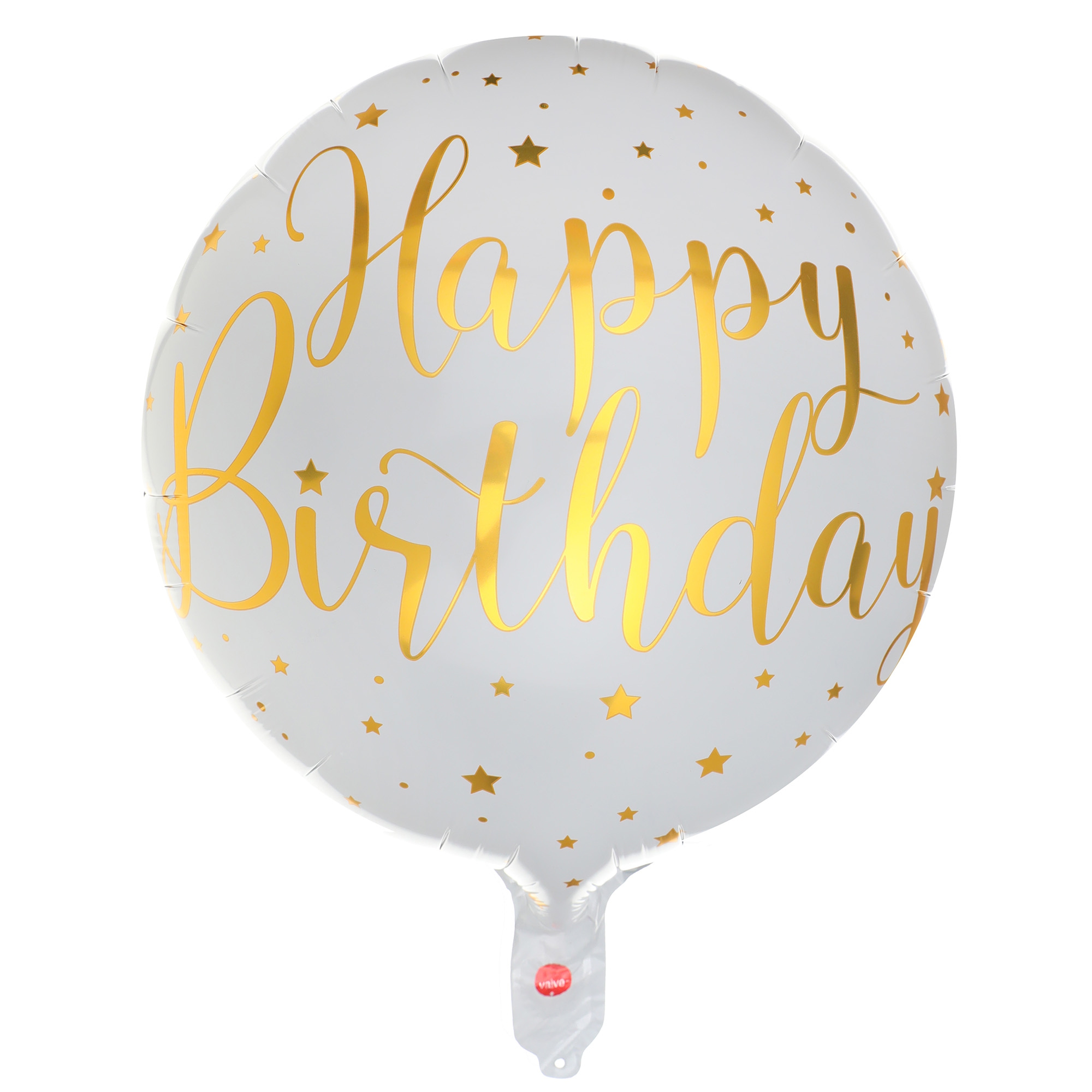 Folienballon "Happy Birthday" Weiß 45cm