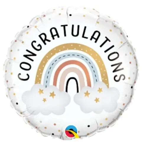 Folienballon Congratulations "Regenbogen" 46cm