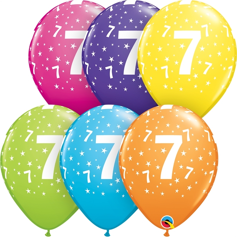 Qualatex Latexballon 7. Geburtstag verschiene Farben Ø 30cm Qualatex Latexballon 7. Geburtstag verschiene Farben Ø 30cm