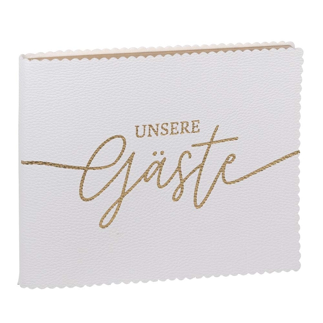 Gästebuch "Unsere Gäste" Weiß/Gold, Soft Cover