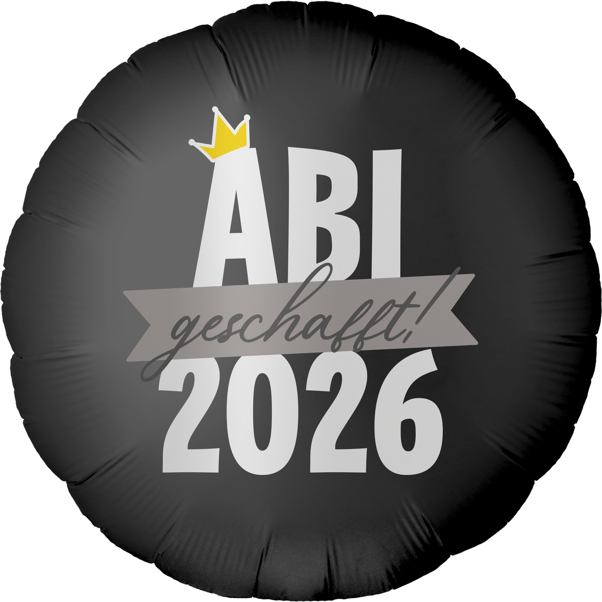 Folienballon Rund "ABI 2026 geschafft" 45cm Kissen, Dekoration für Zuhause, Text