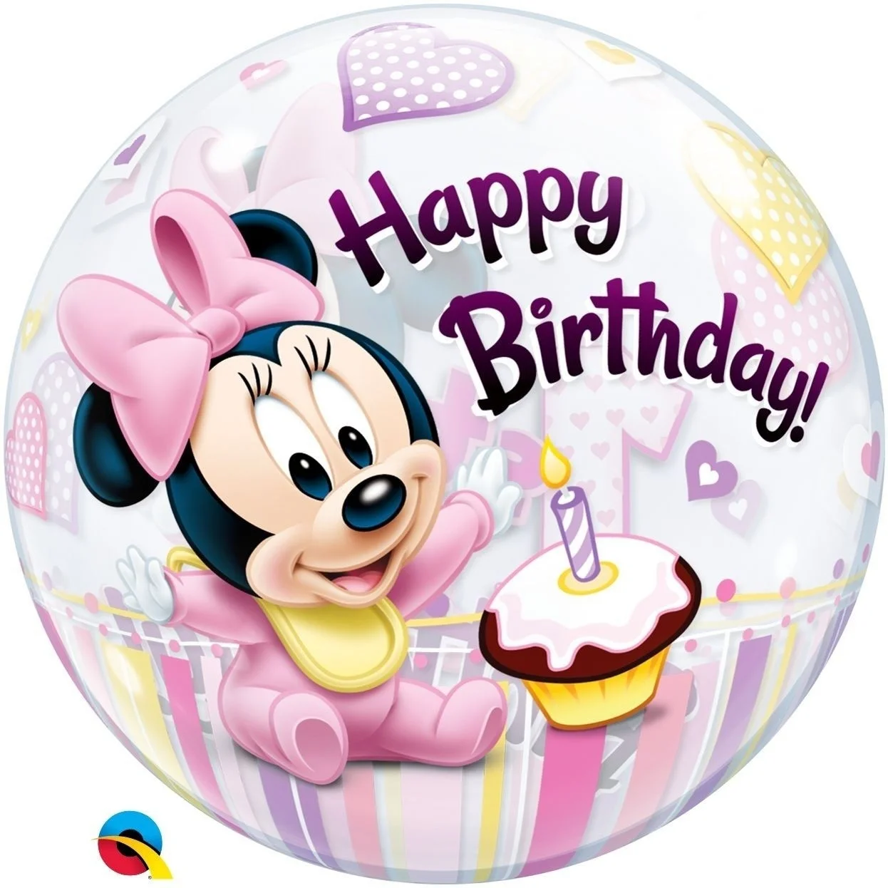 balloon, Minnie Mouse, birthday, cupcake, pink