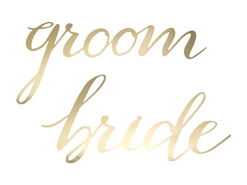 Bride & Groom - Stuhl-Banner Gold Bride & Groom - Stuhl-Banner Gold