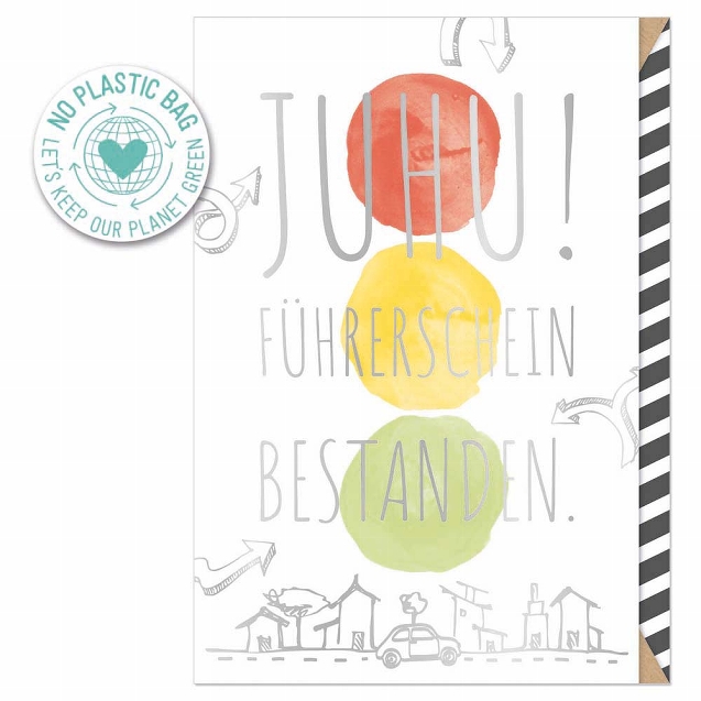 Grußkarte "Juhu! Führerschein bestanden" Grußkarte "Juhu! Führerschein bestanden"