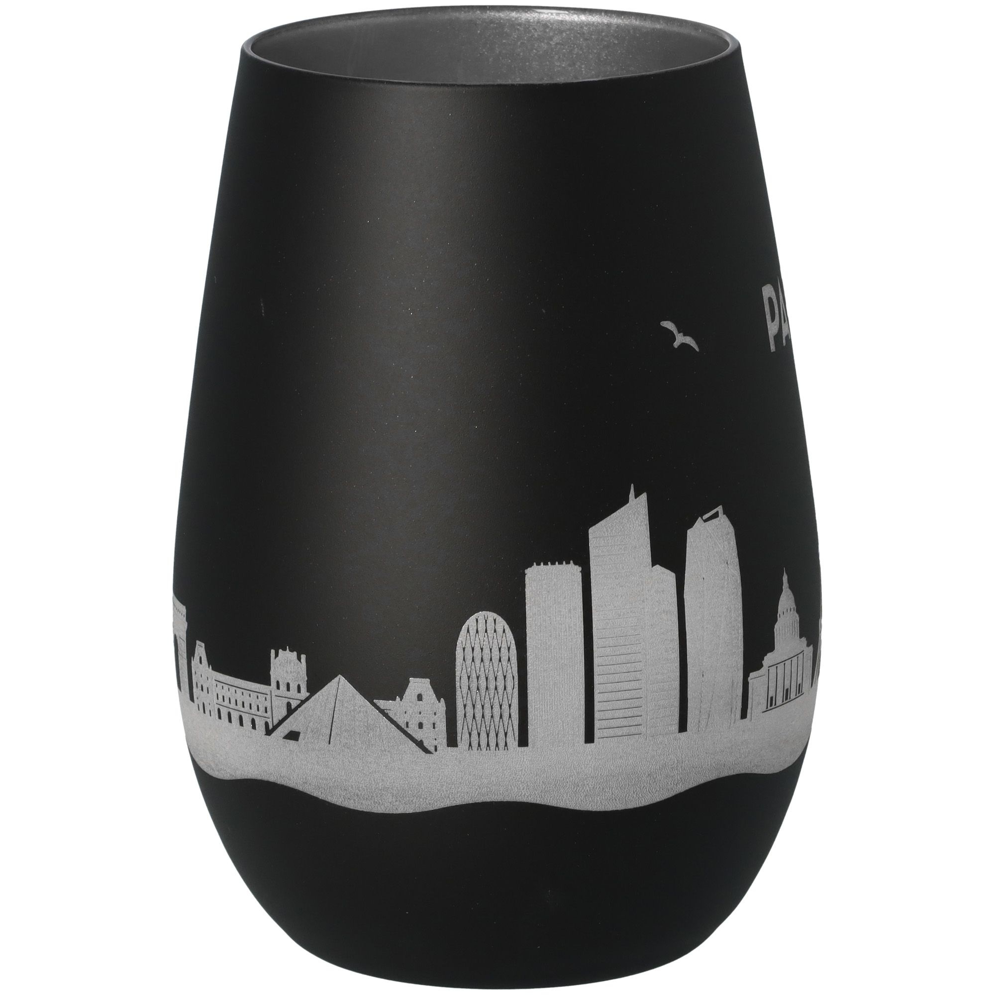 Windlicht Skyline Paris Schwarz/Silber Töpferei, Krug, Lampe, Vase, Lampenschirm