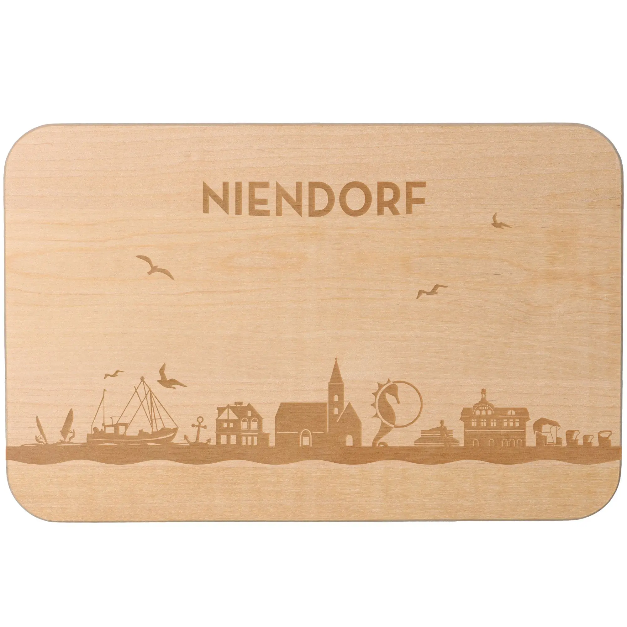 Frühstücksbrett Skyline Niendorf 23cm x 15cm x 1cm