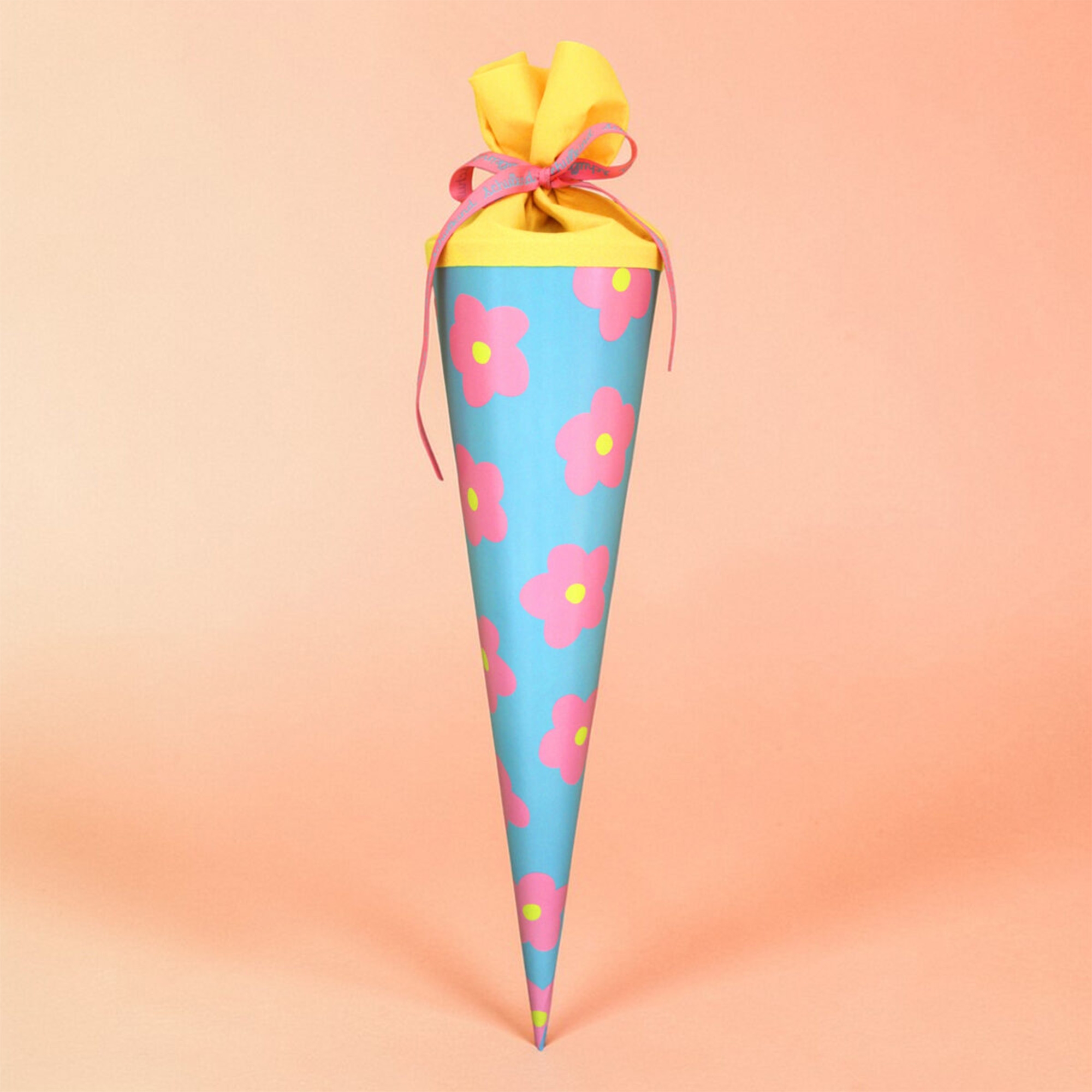 konischer Geschenkkarton, Kegelform, Geschenkverpackung, Papierkonus, Blumenmuster