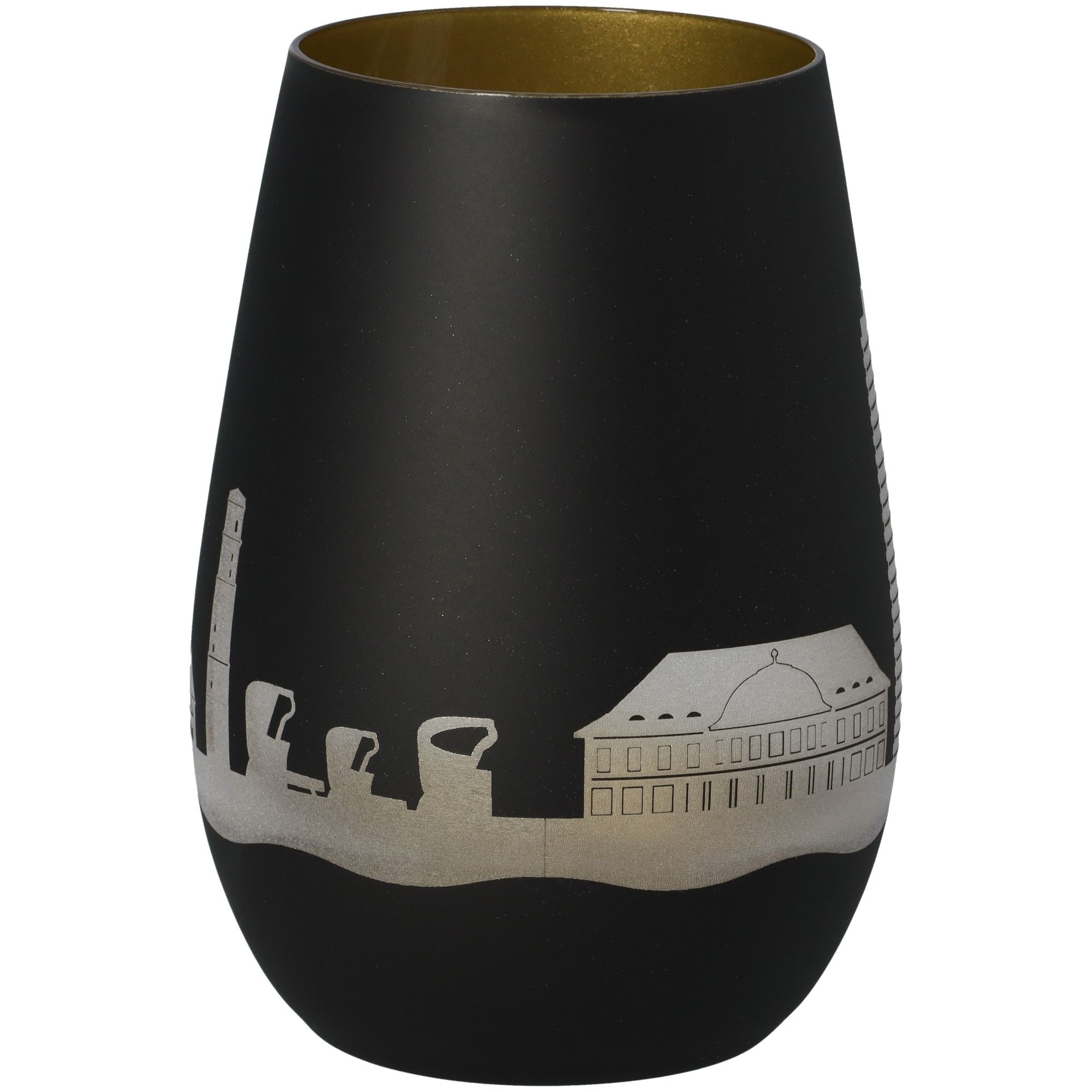 Windlicht Skyline Travemünde Schwarz/Gold Windlicht Skyline Travemünde Schwarz/Gold