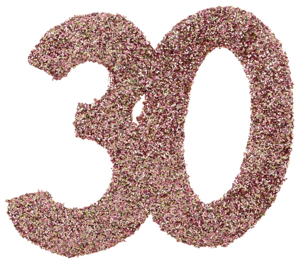 Glitzerkonfetti "30", Roségold, 6 Teile