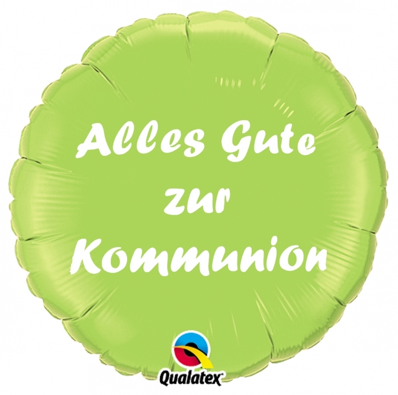 Folienballon Alles Gute zur Kommunion Hellgrün 45cm Folienballon Alles Gute zur Kommunion Hellgrün 45cm