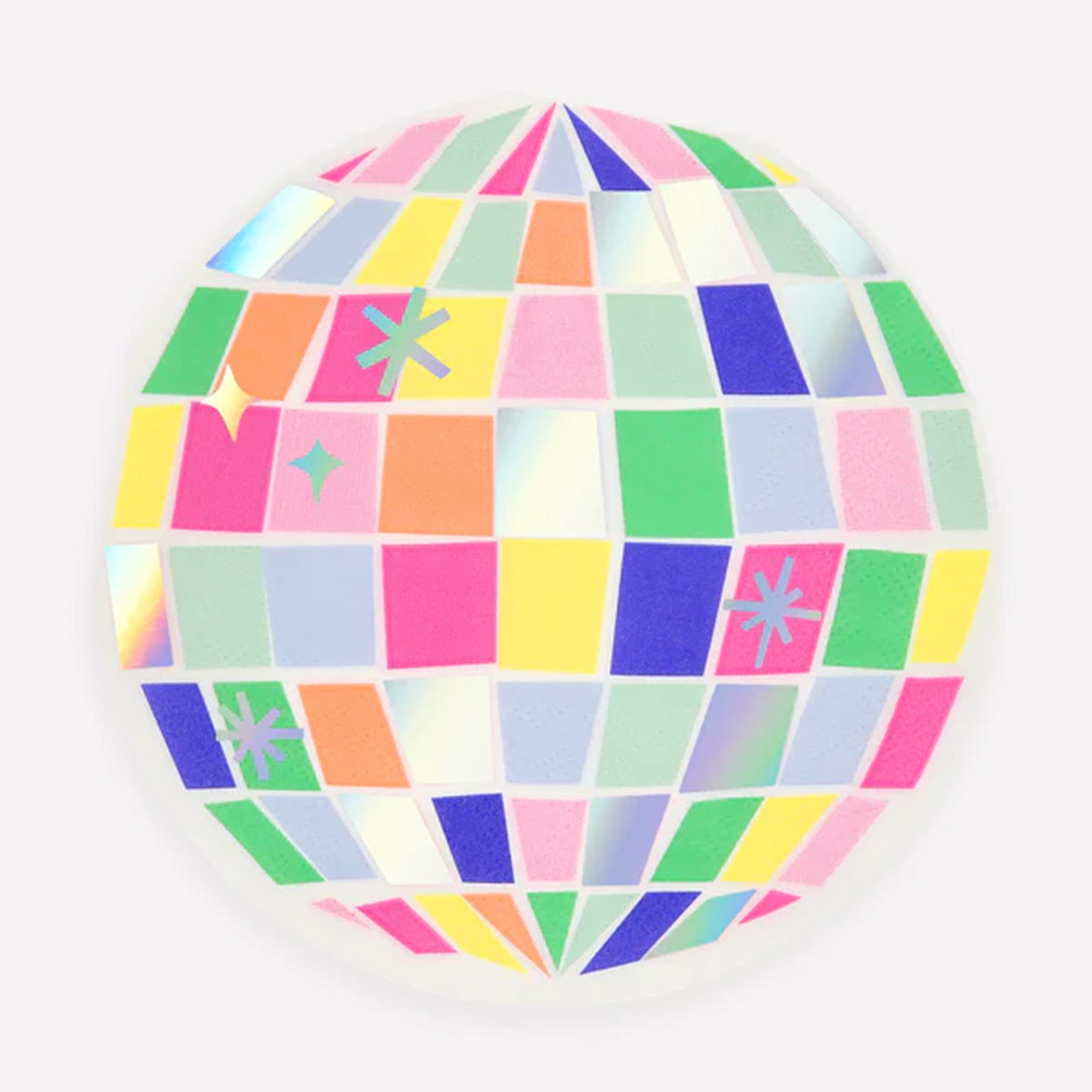 Disco-Kugel, Spiegelplatten, Buntes Muster, Runder Gegenstand, Festliche Dekoration