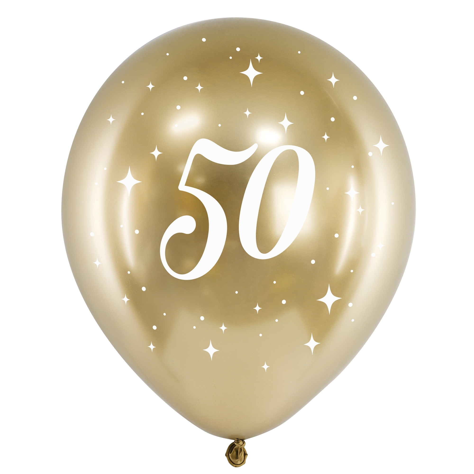 6 Latexballons im Set "50" Gold Ballon