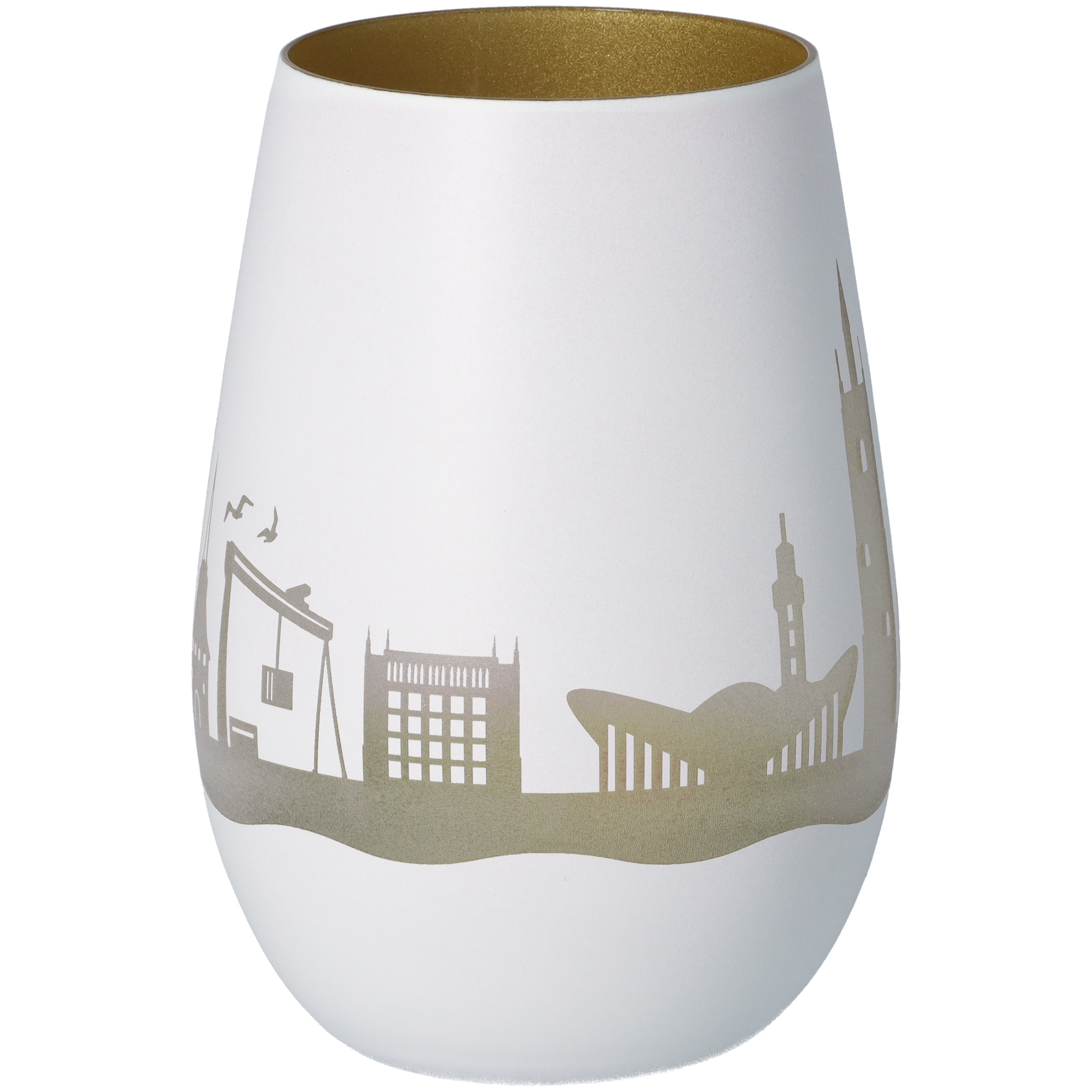 Windlicht Skyline Rostock Weiß/Gold Windlicht Skyline Rostock Weiß/Gold