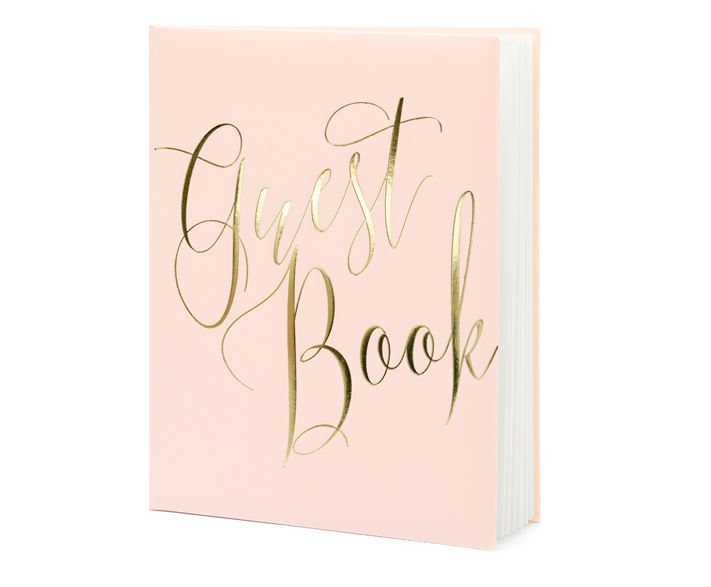 Gästebuch "Guestbook", Rosa/Gold
