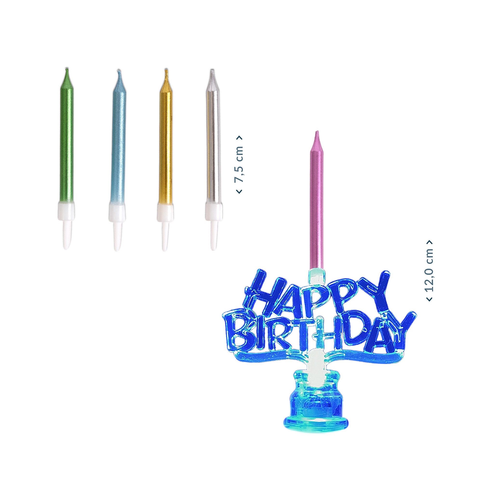 LED-Kerzenhalter mit 5 Metallic Kerzen LED-Kerzenhalter mit 5 Metallic Kerzen