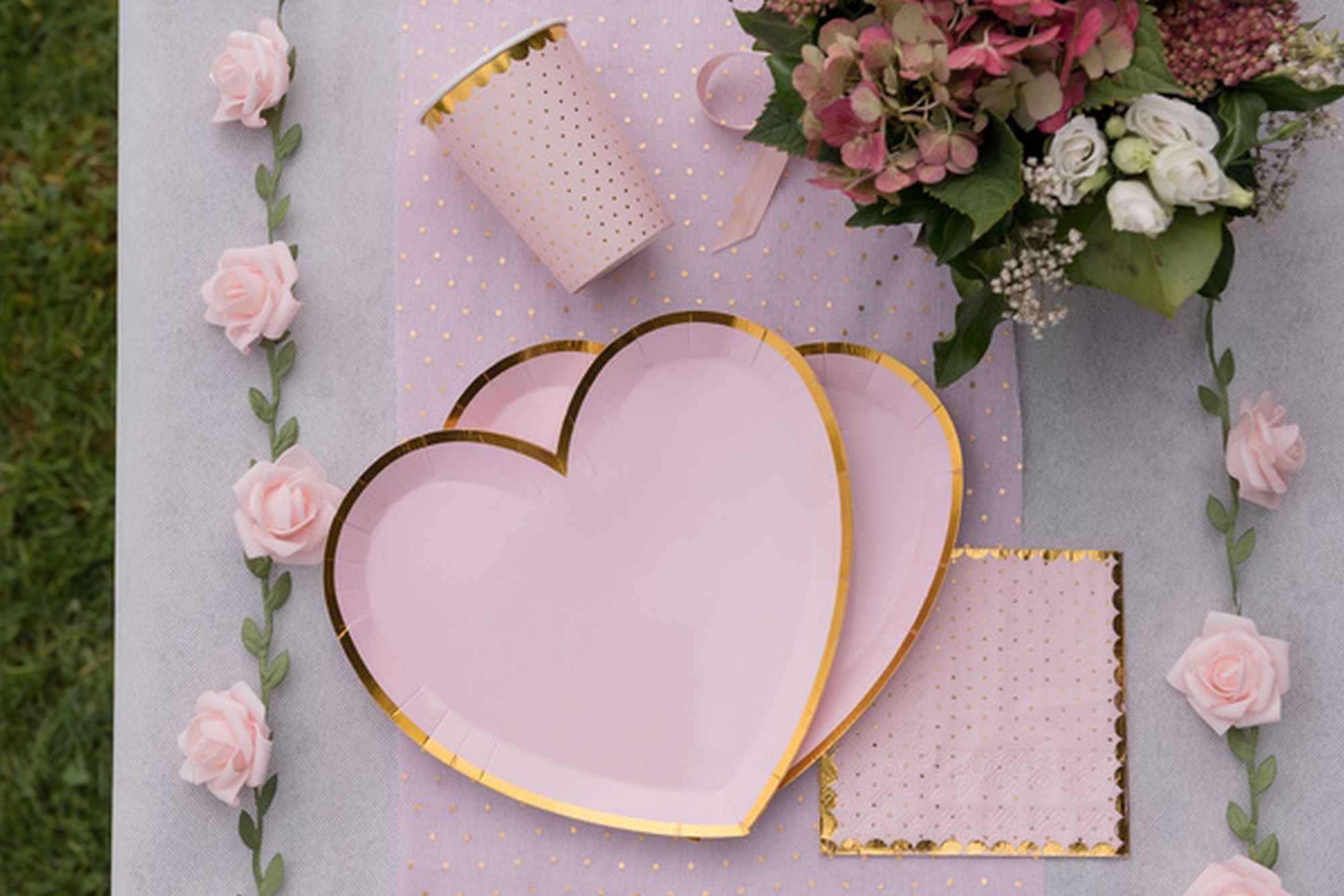 20 Cocktailservietten Rosa / Gold 20 Cocktailservietten Rosa / Gold