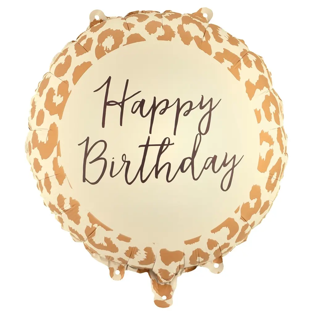 Folienballon "Happy Birthday" Leopardenmuster 45cm