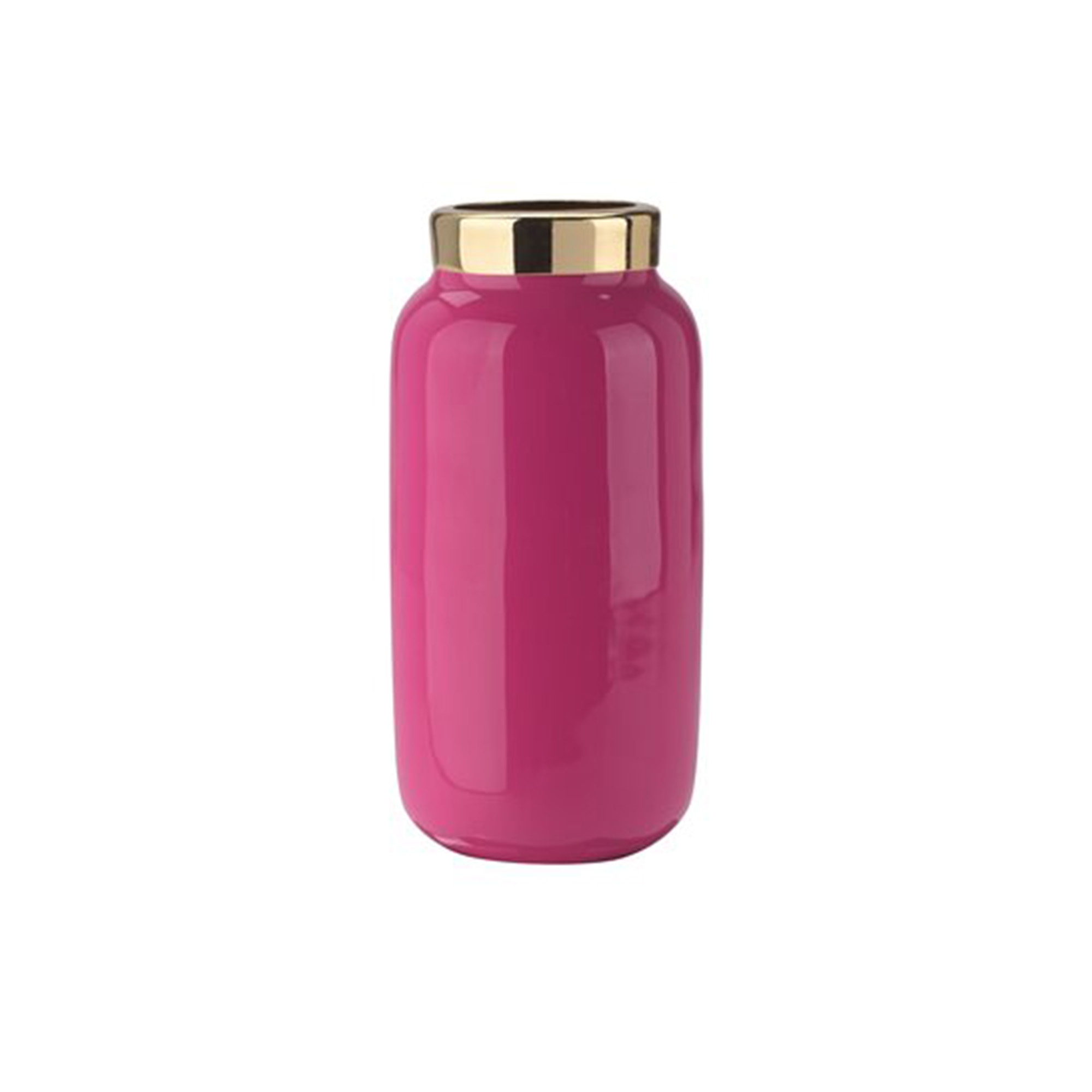 Minivase mit Metallring, Pink/Gold Minivase mit Metallring, Pink/Gold
