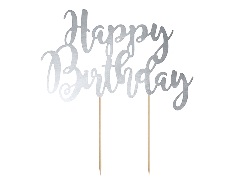 Cake Topper Happy Birthday Silber Cake Topper Happy Birthday Silber