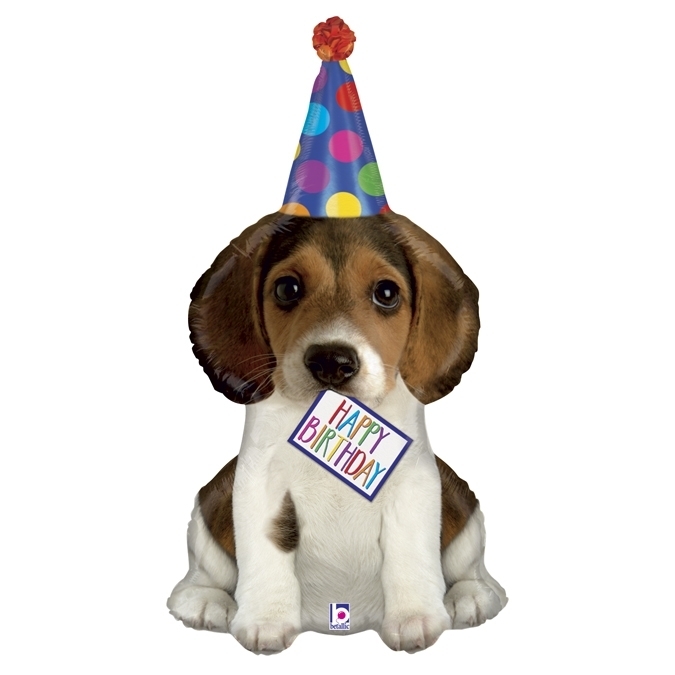 Folienballon "Happy Birthday" Hund 104cm