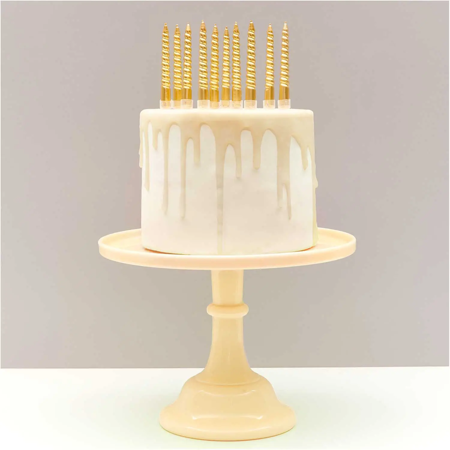10 Spiralkerzen für den Kuchen - Gold je Ø 1,2cm