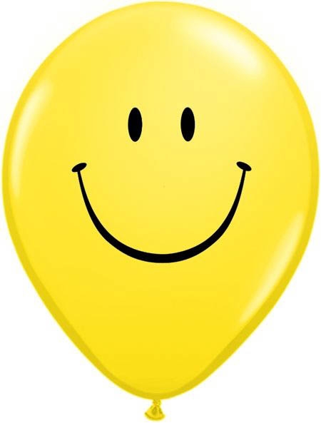 Qualatex Latexballon "Smiley" Gelb Ø 30cm