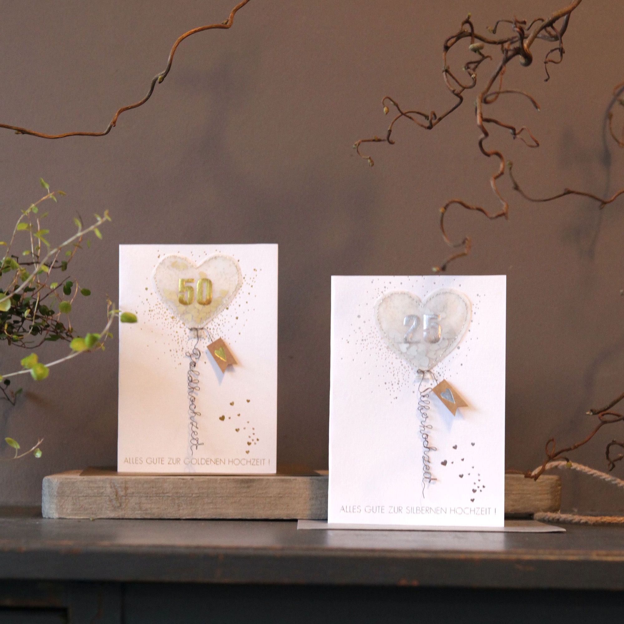 Luftballon Karte "Goldhochzeit" Luftballon Karte "Goldhochzeit"