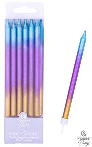 12 Geburtstagskerzen, Regenbogen 12 Geburtstagskerzen, Regenbogen