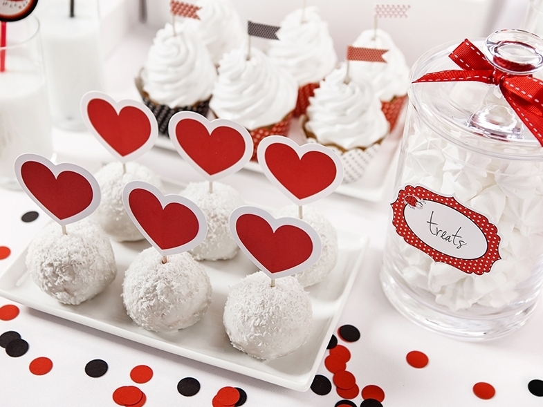 6 Herz Cupcake Topper 6 Herz Cupcake Topper