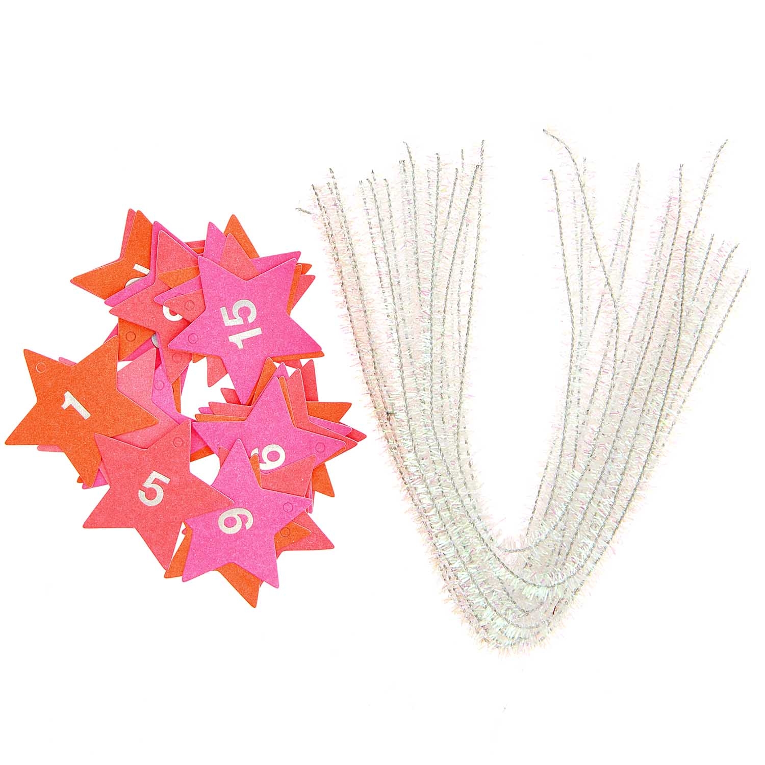 24 Adventskalender Anhänger Neon 24 Adventskalender Anhänger Neon