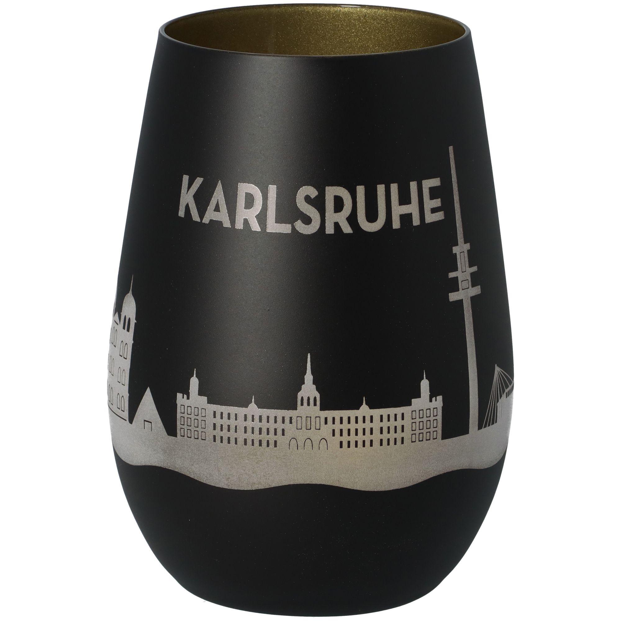 Windlicht Skyline Karlsruhe Schwarz/Gold Windlicht Skyline Karlsruhe Schwarz/Gold