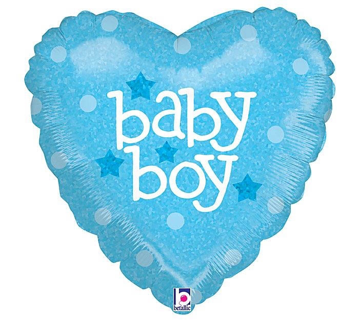 Folienballon Herz Baby Boy Holographic 45cm Folienballon Herz Baby Boy Holographic 45cm