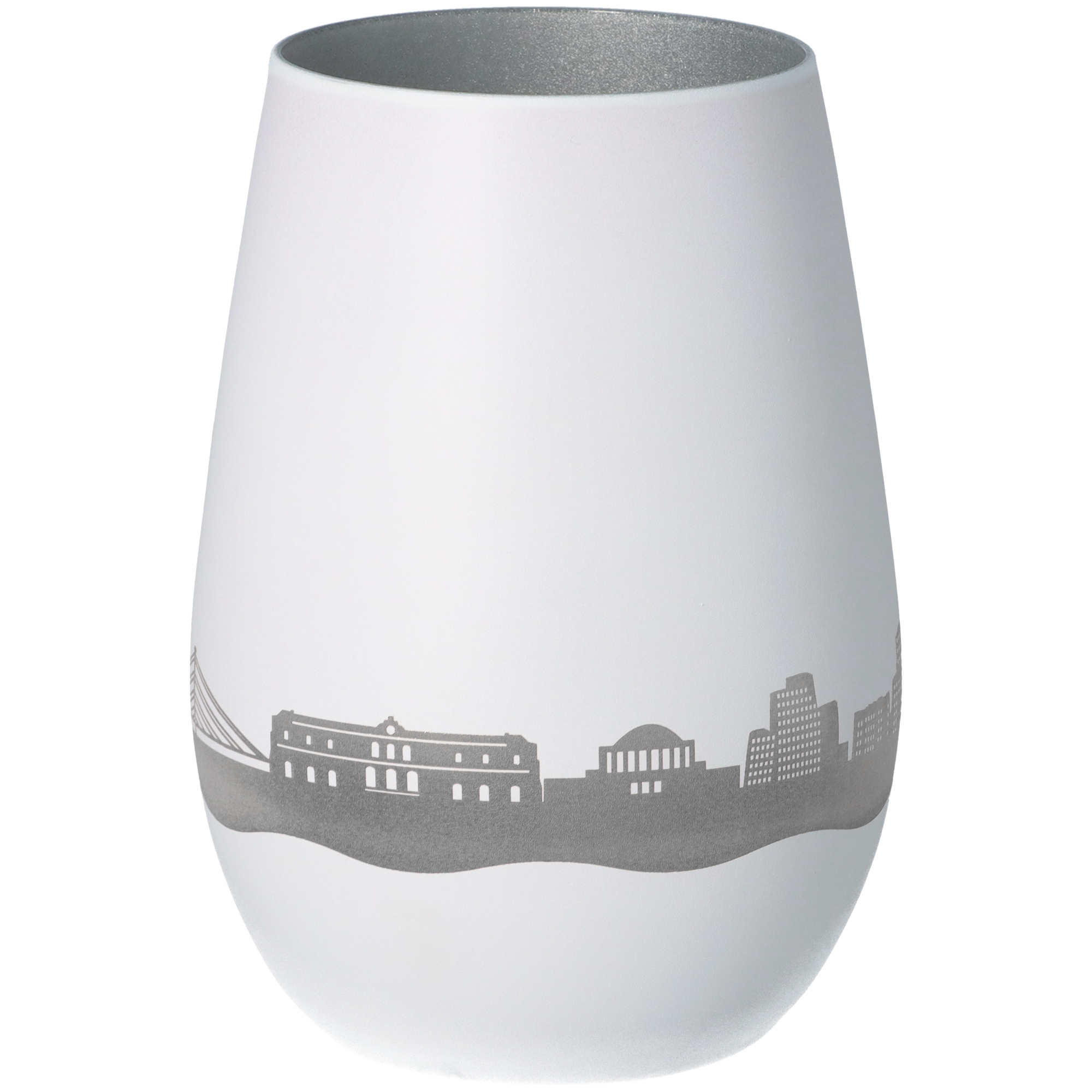 Windlicht Skyline Düsseldorf Weiß/Silber Windlicht Skyline Düsseldorf Weiß/Silber