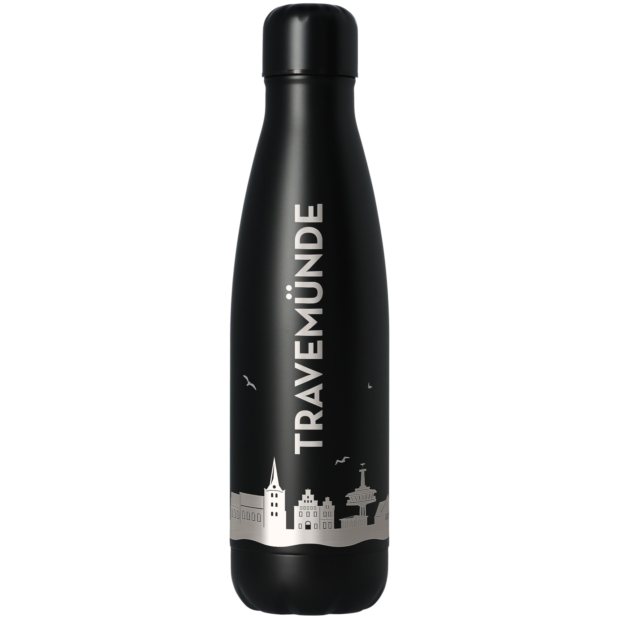 5f71bead61a6f8845e42d69a9a10f4038bb3e149 Trinkflasche Skyline Travemünde Schwarz 500ml