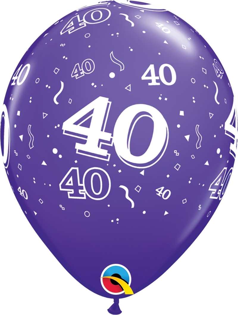 Qualatex Latexballon 40. Geburtstag verschiedene Farben Ø 30cm