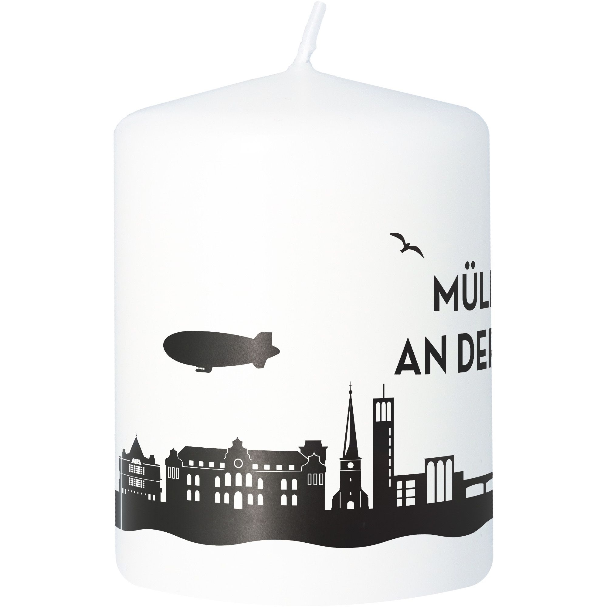 35777ba2fe1d5de245b28cf6e2afb0c4b033e8cc Stumpenkerze Skyline Mülheim an der Ruhr Weiß