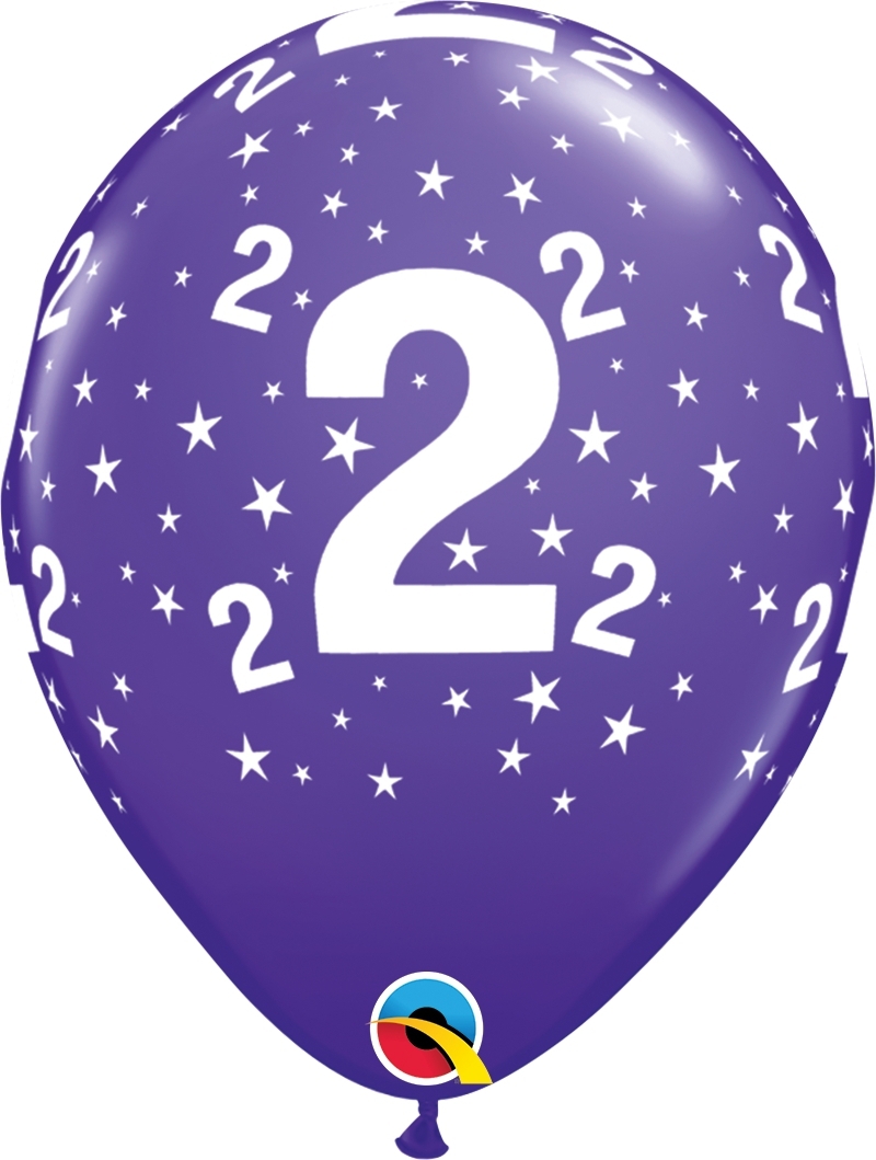 Qualatex Latexballon 2. Geburtstag verschiedene Farben Ø 30cm