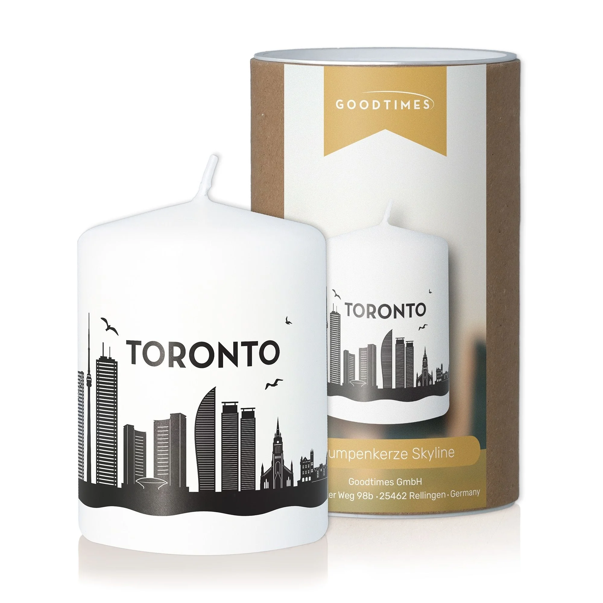 Toronto, Stadtsilhouette, Kunstkerze, Weiße Kerze, Wachskerze