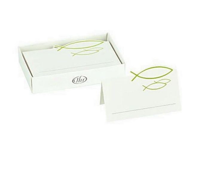 Fisch - 12 Tischkarten zur Kommunion, Konfirmation & Taufe