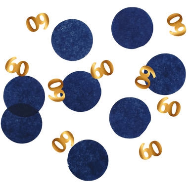 Konfetti "60", Blau/Gold 25g Konfetti "60", Blau/Gold 25g